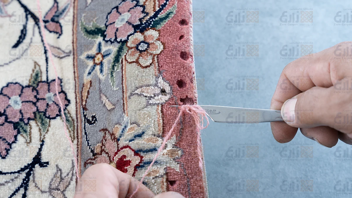 رفع بیدخوردگی و ترمیم تخصصی فرش در قالیشویی زارع